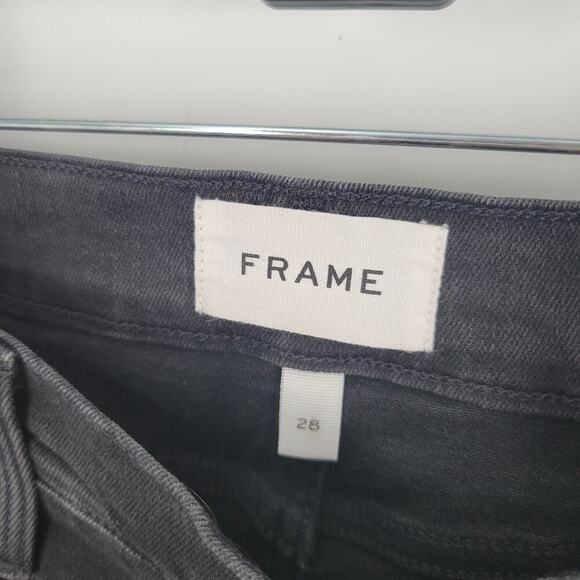 Frame Black Condor Raw Hem Le High Skinny Jeans 28 - Picture 4 of 9